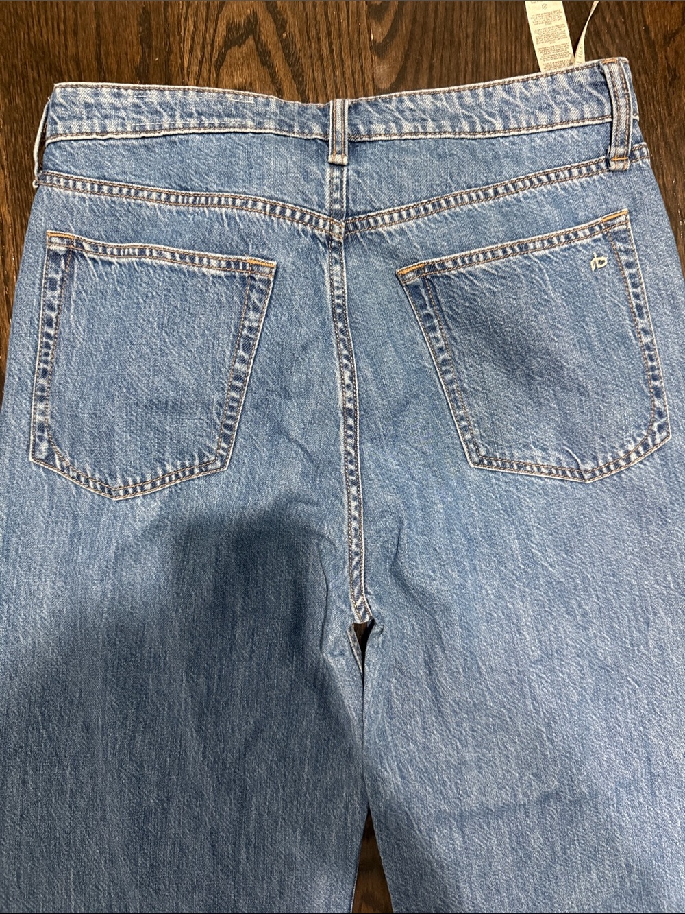 rag & bone Women's Relaxed Straight Jeans in Light Blue Denim - Picture 5 of 6